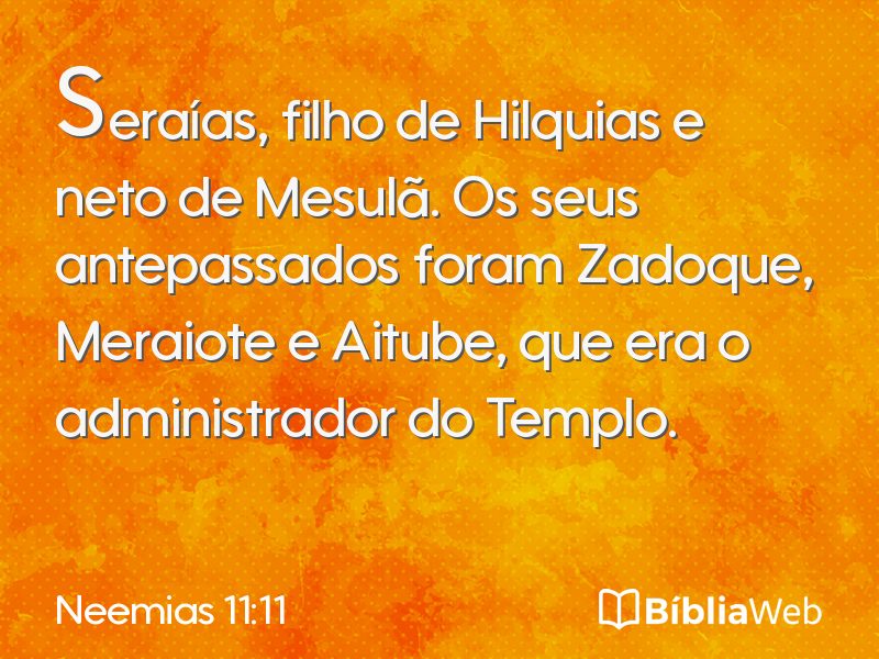 Neemias 11:11 em imagem para compartilhar