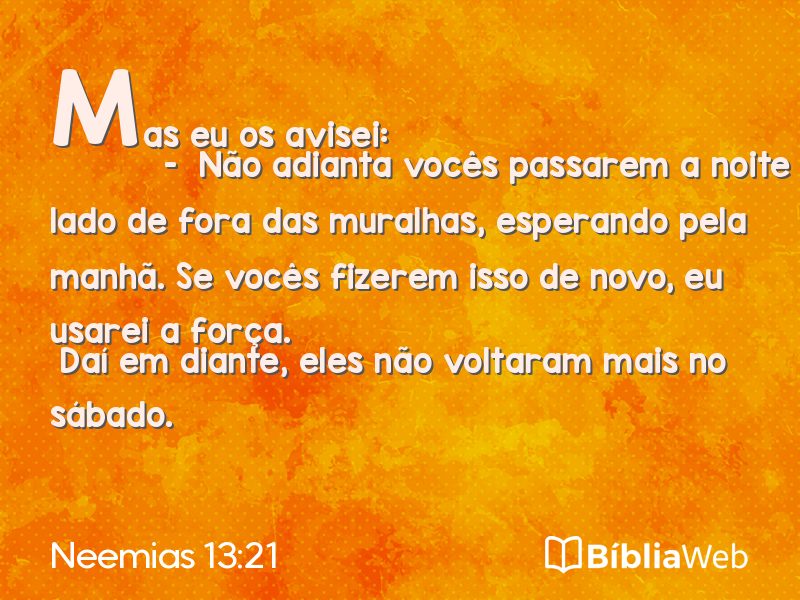 Neemias 13:21 em imagem para compartilhar