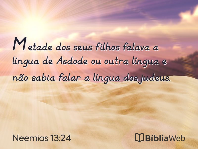 Neemias 13:24 em imagem para compartilhar