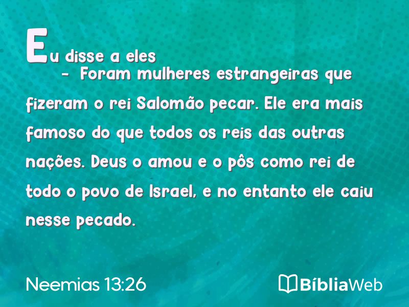 Neemias 13:26 em imagem para compartilhar