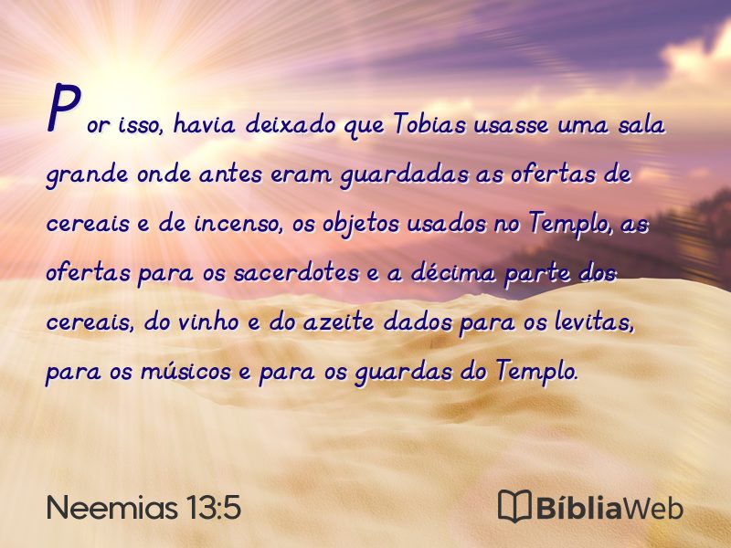 Neemias 13:5 em imagem para compartilhar