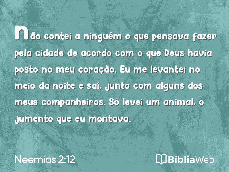 Neemias 2:12 em imagem para compartilhar