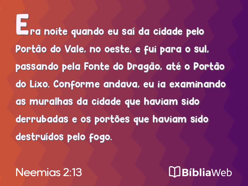 Neemias 2:13 em imagem para compartilhar