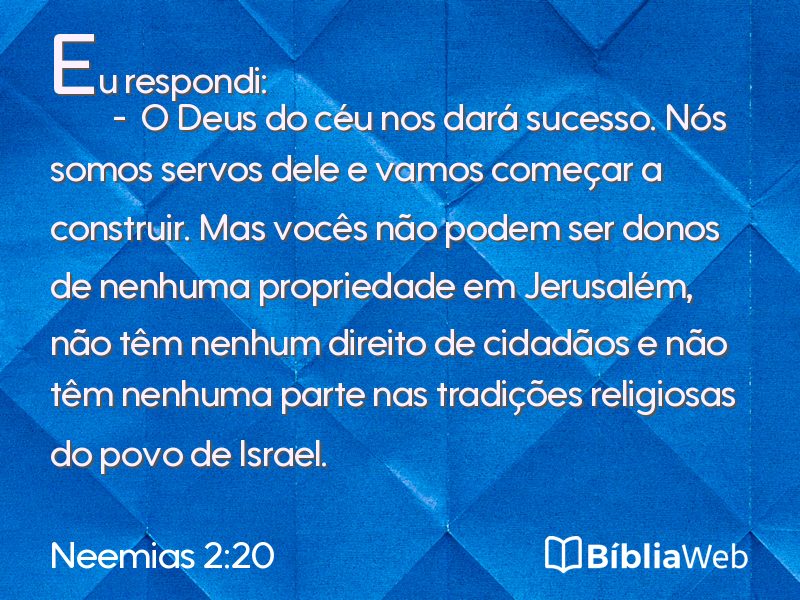 Neemias 2:20 em imagem para compartilhar
