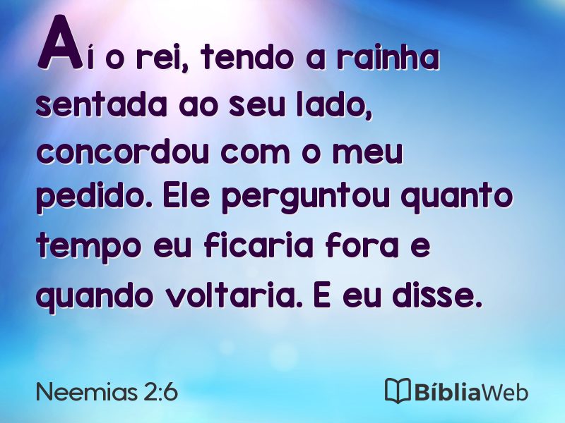 Neemias 2:6 em imagem para compartilhar