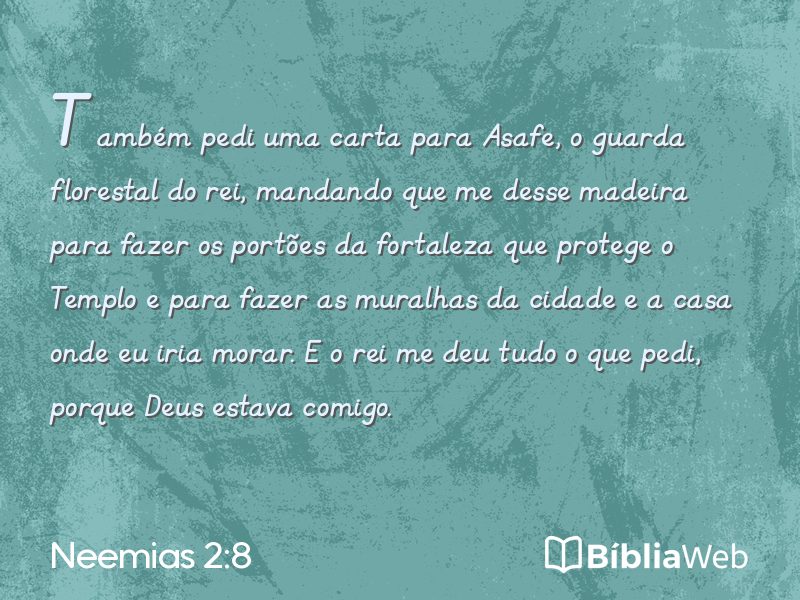 Neemias 2:8 em imagem para compartilhar