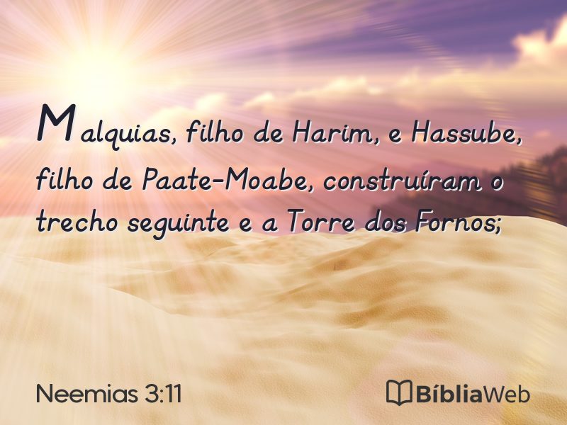 Neemias 3:11 em imagem para compartilhar