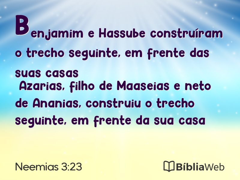 Neemias 3:23 em imagem para compartilhar
