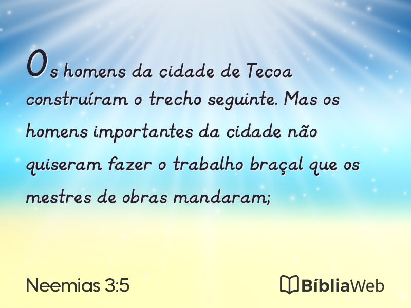 Neemias 3:5 em imagem para compartilhar