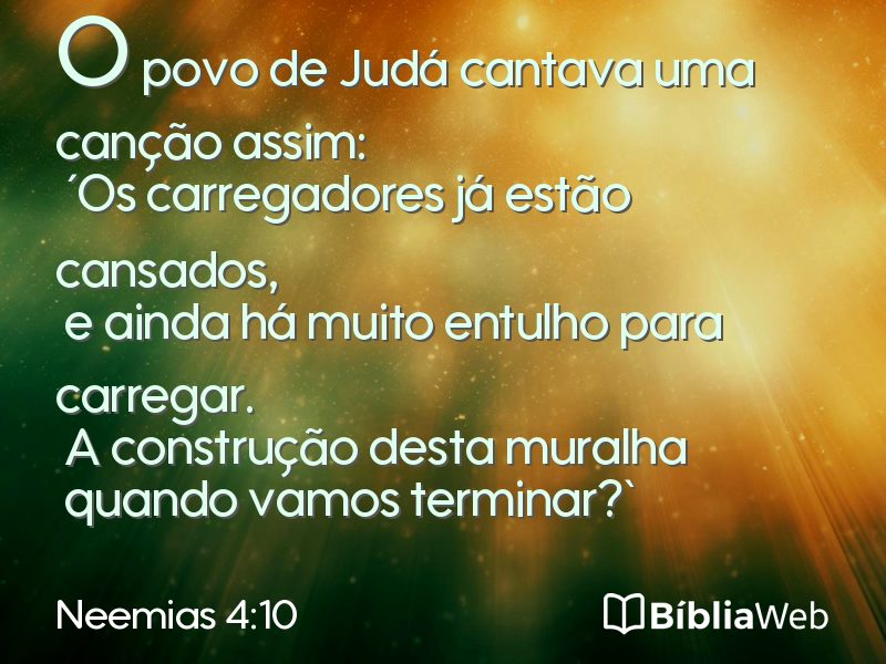 Neemias 4:10 em imagem para compartilhar