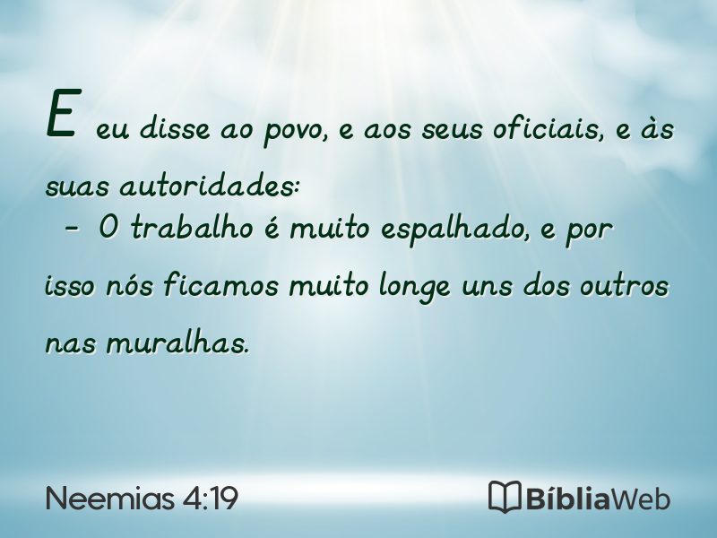 Neemias 4:19 em imagem para compartilhar