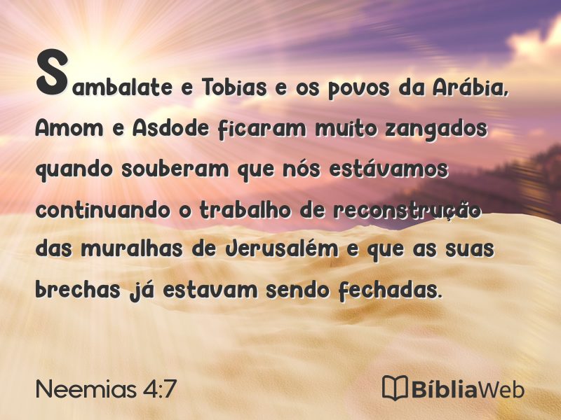 Neemias 4:7 em imagem para compartilhar