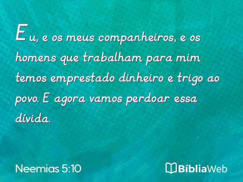 Neemias 5:10 em imagem para compartilhar