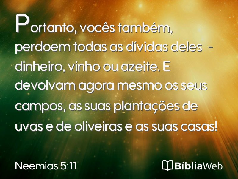 Neemias 5:11 em imagem para compartilhar