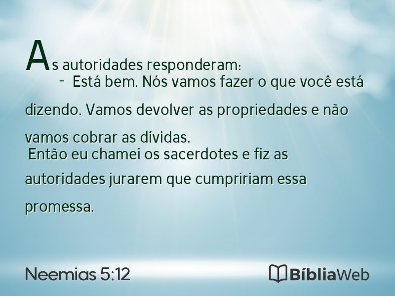 Neemias 5:12 em imagem para compartilhar