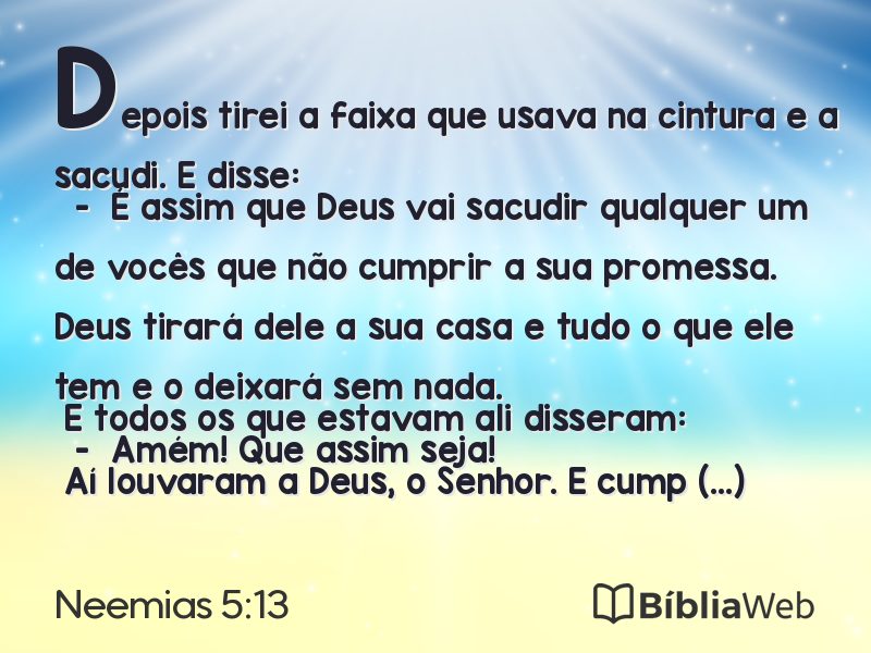 Neemias 5:13 em imagem para compartilhar