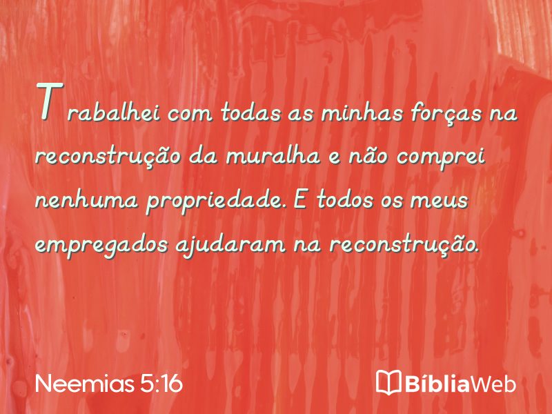 Neemias 5:16 em imagem para compartilhar