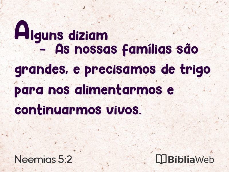 Neemias 5:2 em imagem para compartilhar