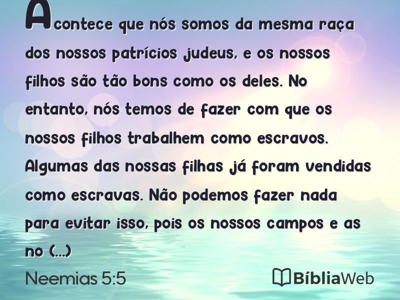 Neemias 5:5 em imagem para compartilhar