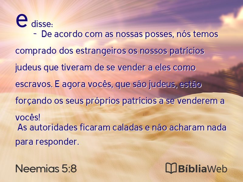Neemias 5:8 em imagem para compartilhar
