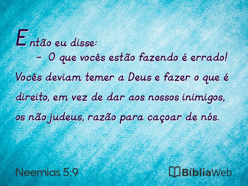 Neemias 5:9 em imagem para compartilhar