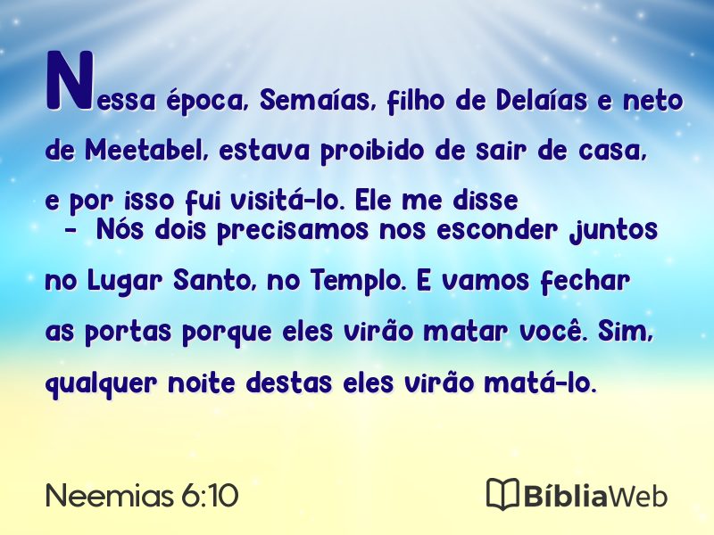 Neemias 6:10 em imagem para compartilhar