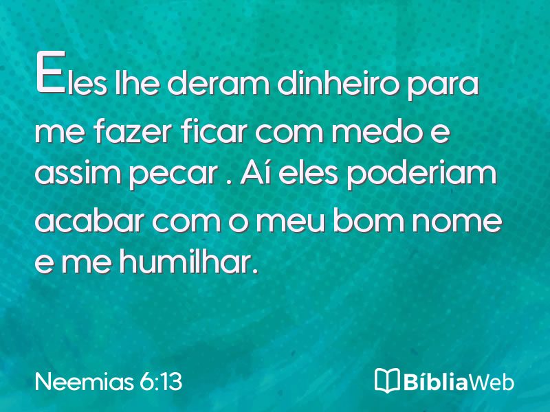 Neemias 6:13 em imagem para compartilhar