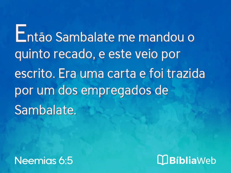 Neemias 6:5 em imagem para compartilhar