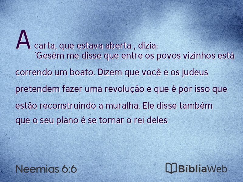 Neemias 6:6 em imagem para compartilhar