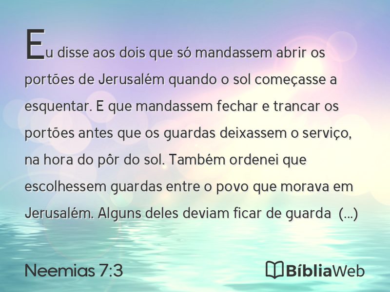 Neemias 7:3 em imagem para compartilhar