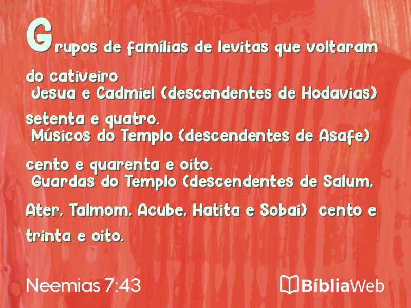 Neemias 7:43 em imagem para compartilhar