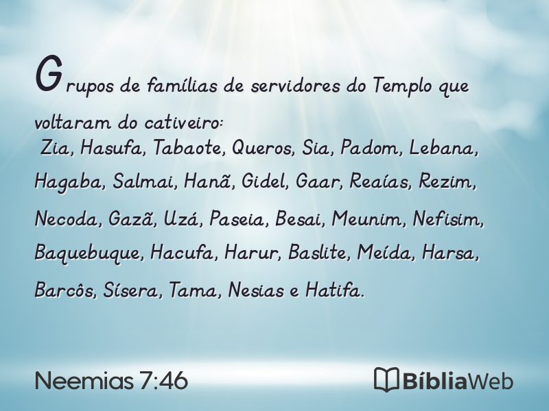 Neemias 7:46 em imagem para compartilhar