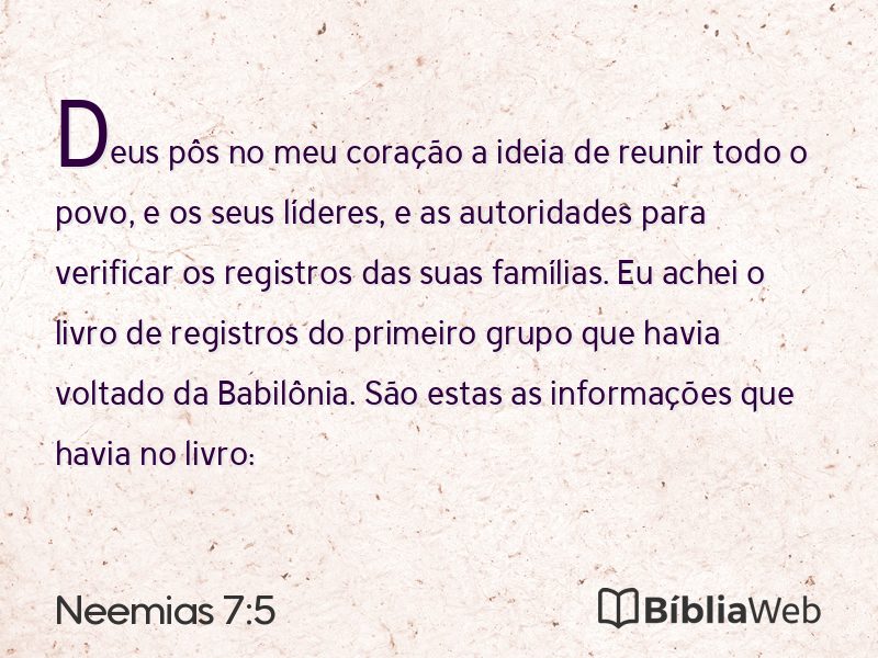 Neemias 7:5 em imagem para compartilhar