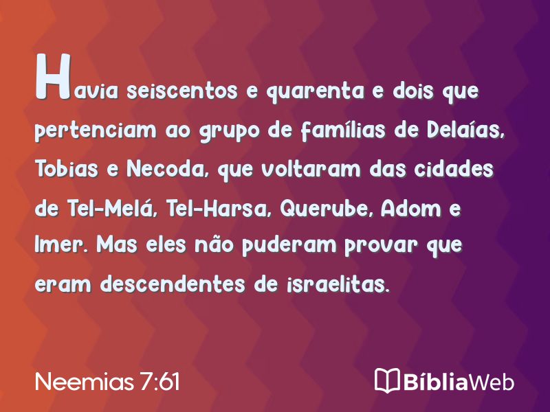 Neemias 7:61 em imagem para compartilhar