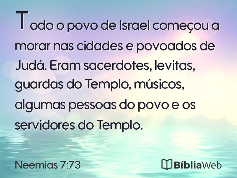 Neemias 7:73 em imagem para compartilhar