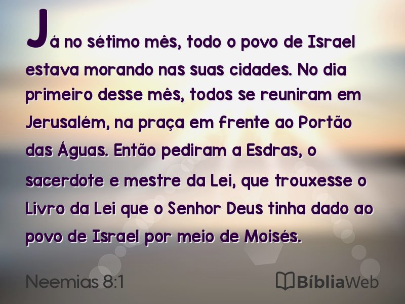 Neemias 8:1 em imagem para compartilhar