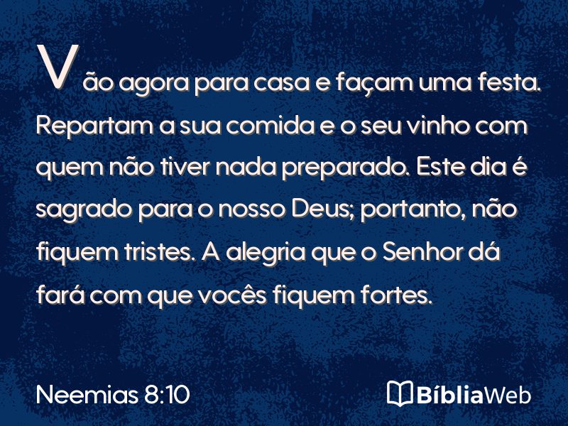 Neemias 8:10 em imagem para compartilhar