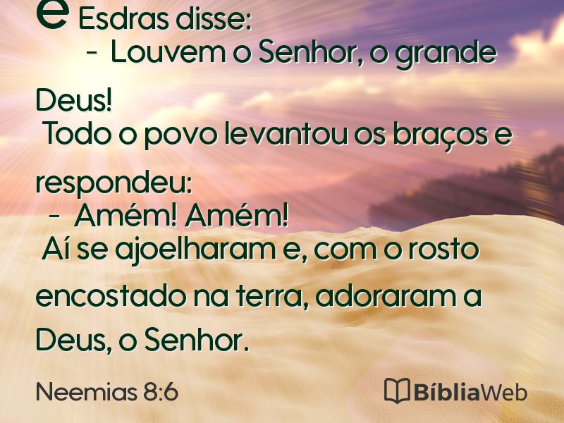 Neemias 8:6 em imagem para compartilhar