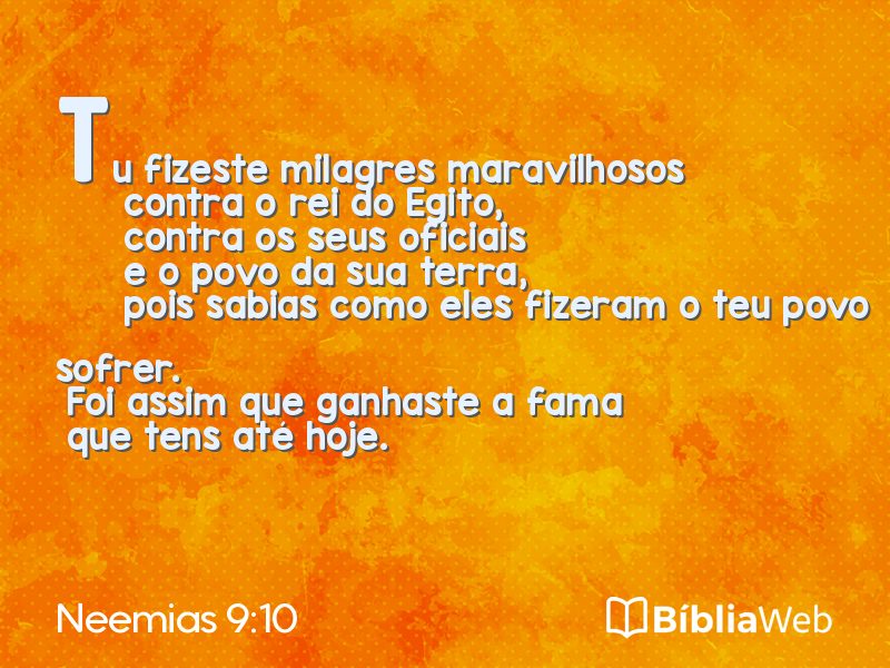 Neemias 9:10 em imagem para compartilhar
