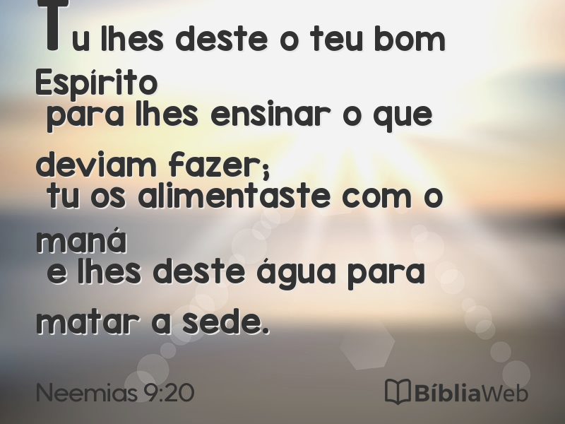 Neemias 9:20 em imagem para compartilhar