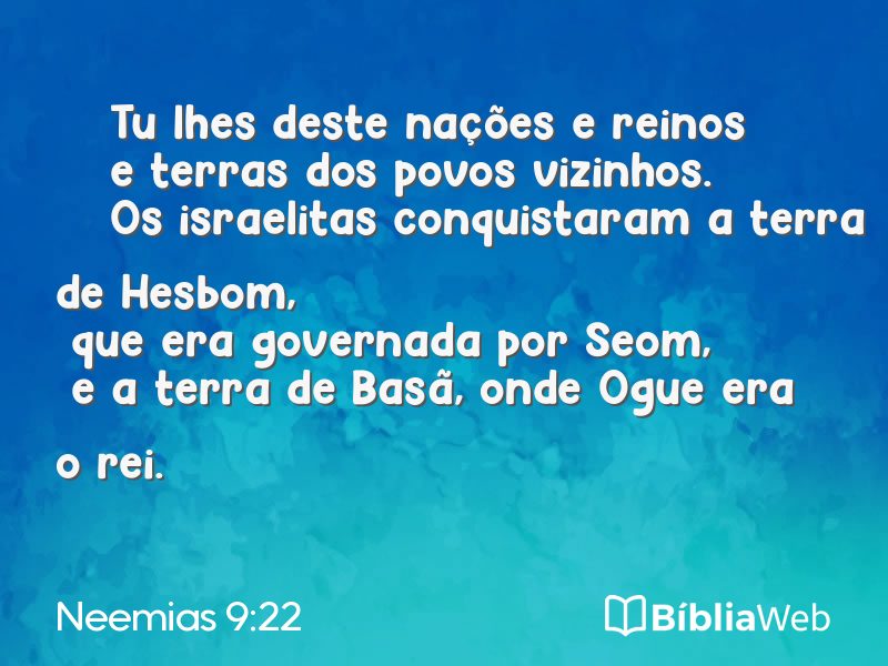 Neemias 9:22 em imagem para compartilhar