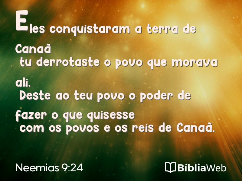 Neemias 9:24 em imagem para compartilhar
