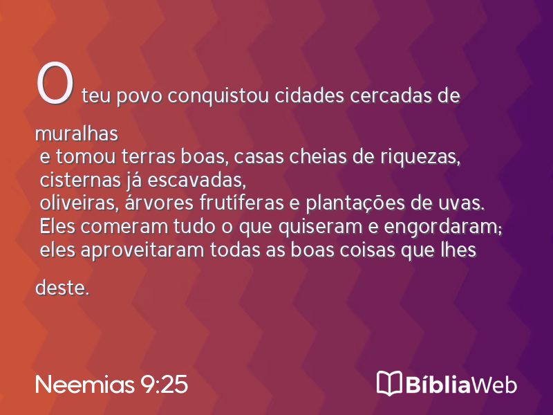 Neemias 9:25 em imagem para compartilhar
