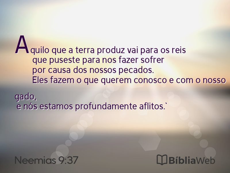 Neemias 9:37 em imagem para compartilhar