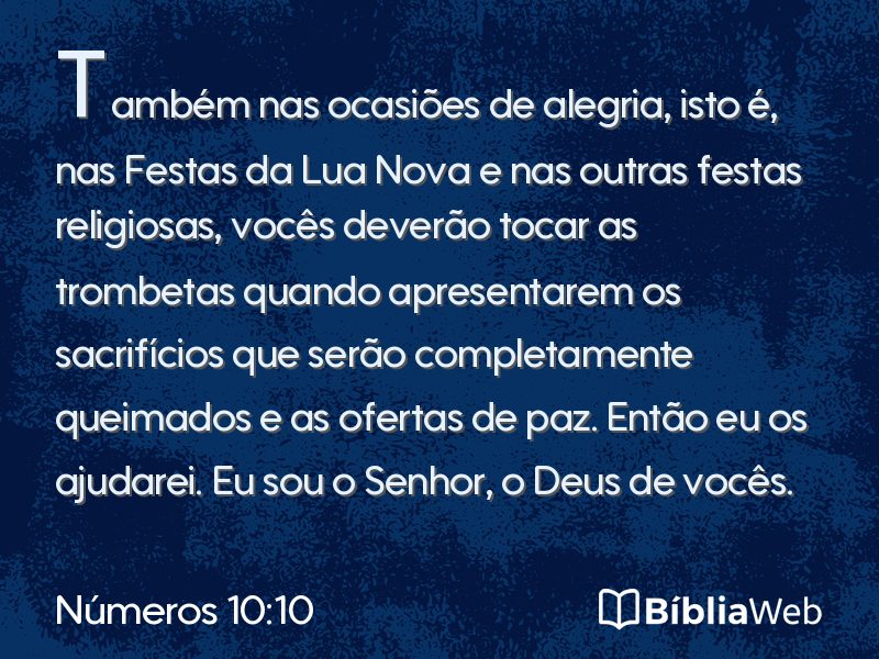 Números 10:10 em imagem para compartilhar