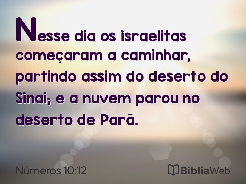 Números 10:12 em imagem para compartilhar