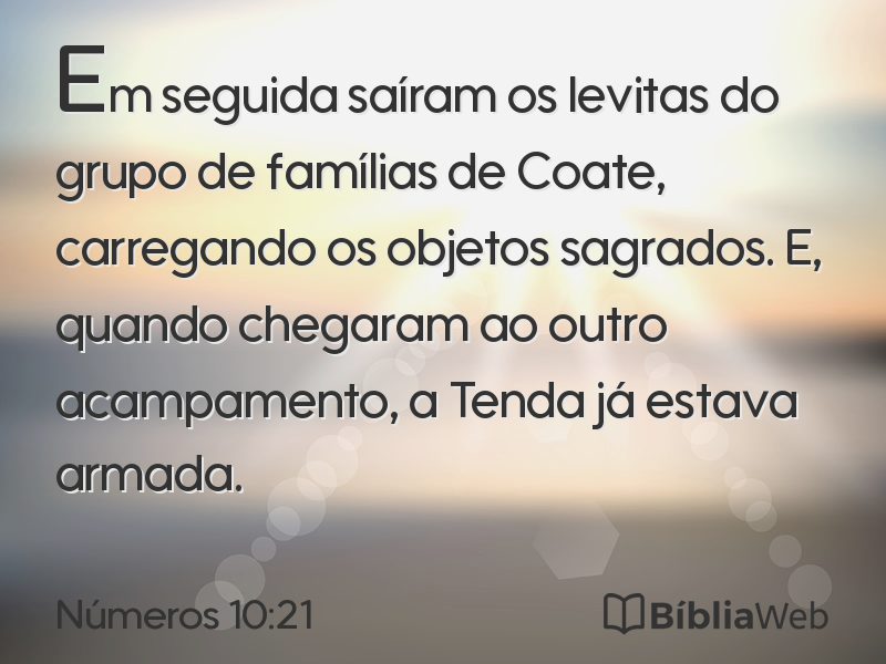 Números 10:21 em imagem para compartilhar