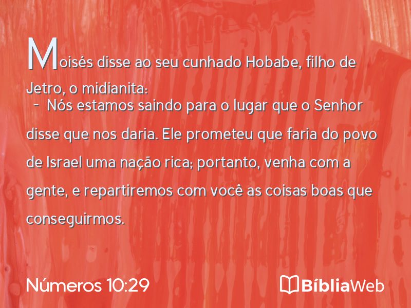 Números 10:29 em imagem para compartilhar