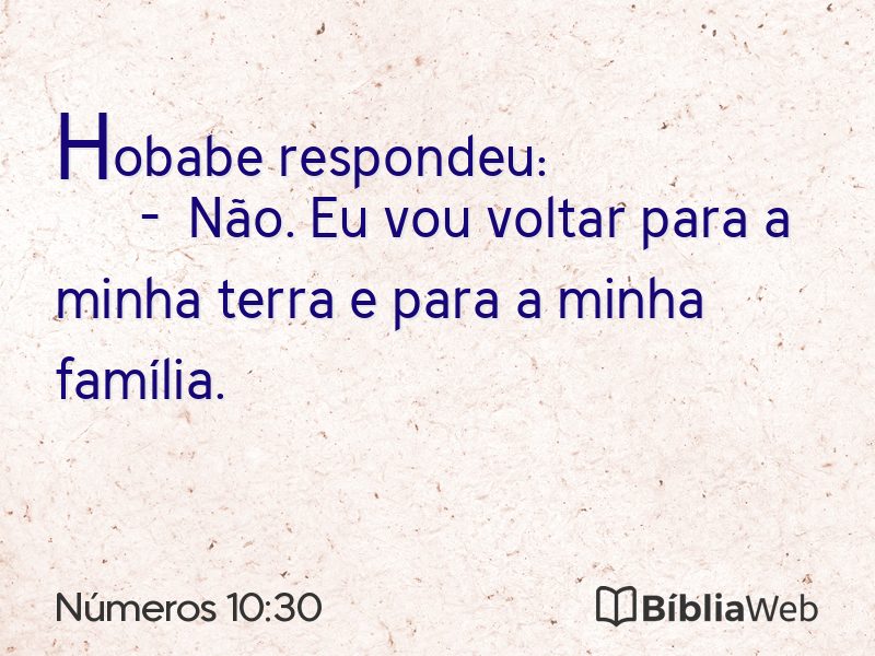 Números 10:30 em imagem para compartilhar