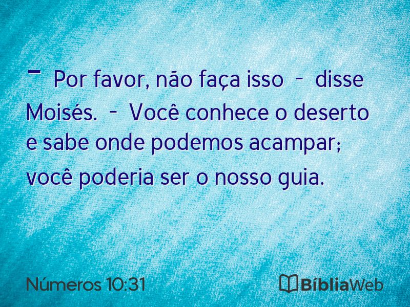 Números 10:31 em imagem para compartilhar